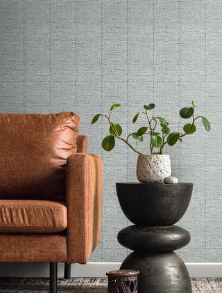 California Coastal Riviera Faux Tweed Stripe Unpasted Wallpaper