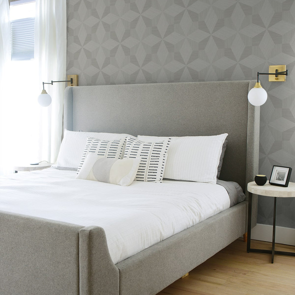 
                  
                    CP90518 geometric textured vinyl wallpaper bedroom from Seabrook Designs
                  
                