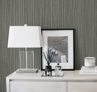 CP91708 stria faux vinyl textured wallpaper accent from the A Lot More Textures collection by Seabrook Designs