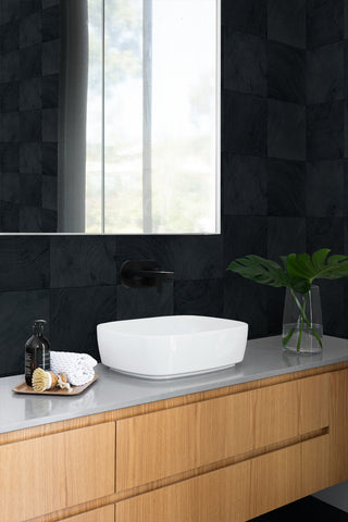 CP91902 faux wood embossed vinyl textured wallpaper bathroom from the A Lot More Textures collection by Seabrook Designs