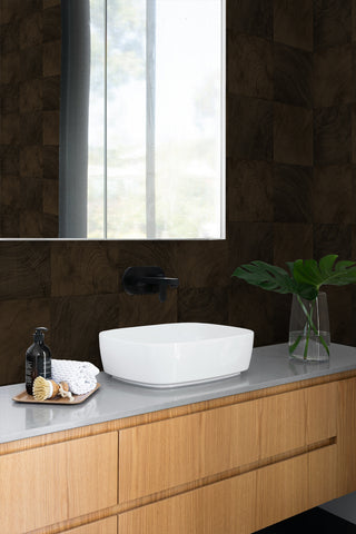 CP91905 faux wood embossed vinyl textured wallpaper bathroom from the A Lot More Textures collection by Seabrook Designs