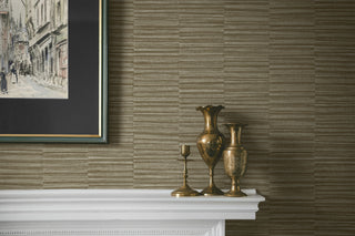 CP92017 faux grass stripe textured vinyl wallpaper mantle from the A Lot More Textures collection by Seabrook Designs
