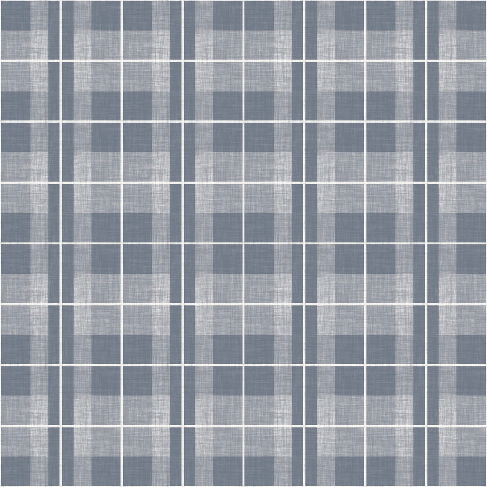 blue plaid peel and stick wallpaper from Say Decor