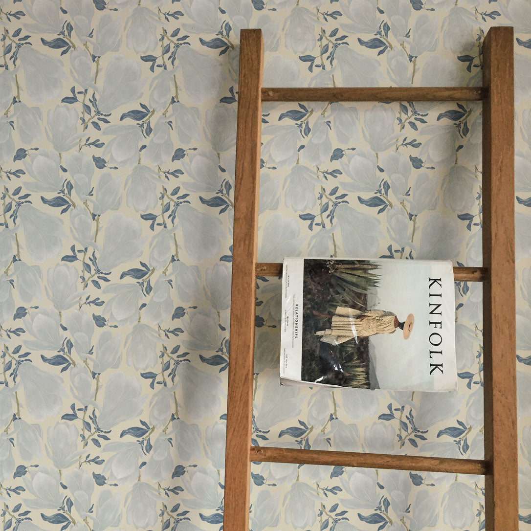 Cornelia light blue Floral Peel and Stick Wallpaper decor  from Say Decor