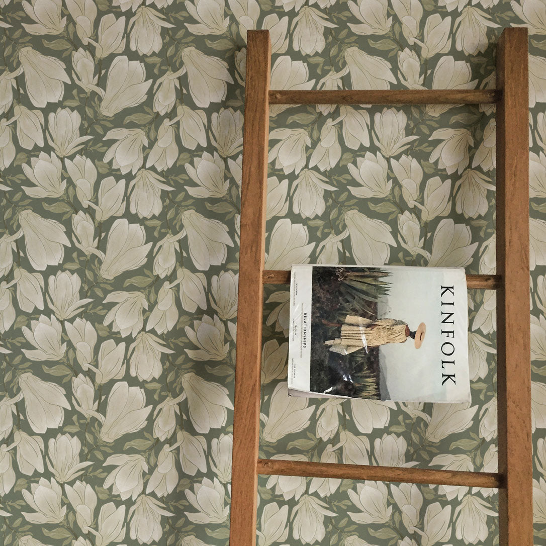 Cornelia green Floral Peel and Stick Wallpaper decor from Say Decor