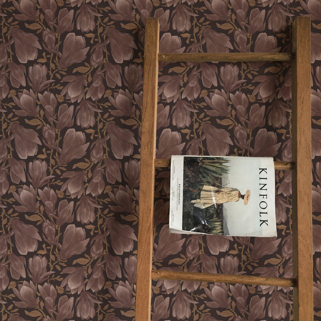 Cornelia plum Floral Peel and Stick Wallpaper decor from Say Decor