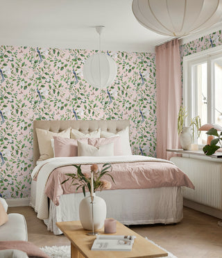 DB20801 chinoiserie peel and stick wallpaper bedroom from Daisy Bennett Designs