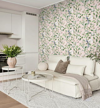 DB20801 chinoiserie peel and stick wallpaper living room from Daisy Bennett Designs