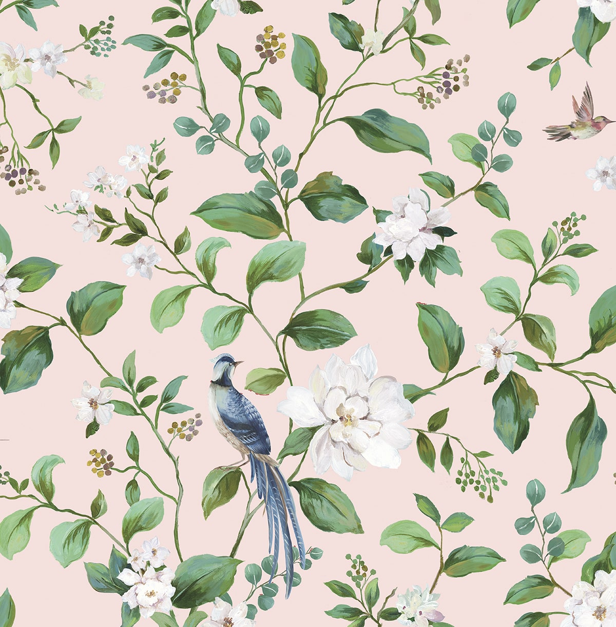 DB20801 chinoiserie peel and stick wallpaper from Daisy Bennett Designs