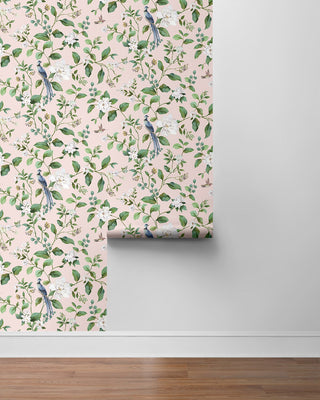 DB20801 chinoiserie peel and stick wallpaper roll from Daisy Bennett Designs
