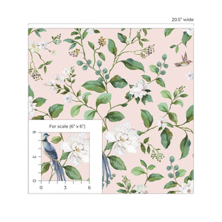 DB20801 chinoiserie peel and stick wallpaper scale from Daisy Bennett Designs