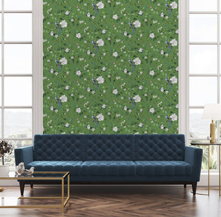DB20804 chinoiserie peel and stick wallpaper living room from Daisy Bennett Designs