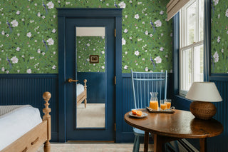 DB20804 chinoiserie peel and stick wallpaper bedroom from Daisy Bennett Designs