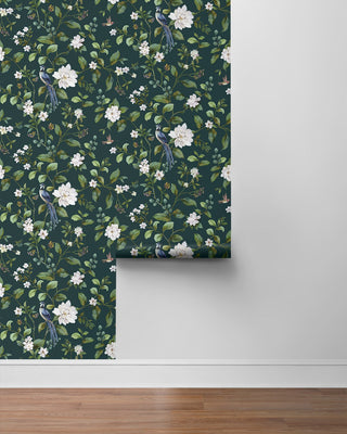 DB20814 chinoiserie peel and stick wallpaper roll from Daisy Bennett Designs