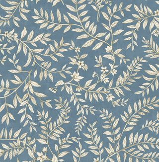 DB20902 Vining Leaf Trail Premium Matte Non-Woven Peel and Stick Wallpaper from Say Decor