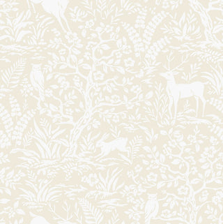 Neutral Scandi Forest Premium Matte Non-Woven Peel and Stick Wallpaper from Say Decor