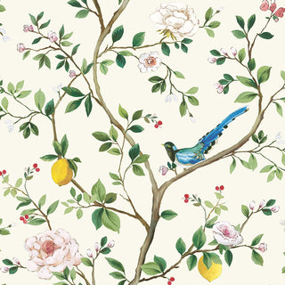 DB21200 Blossom Chinoiserie Floral Premium Matte Non-Woven Peel and Stick Wallpaper at Say Decor