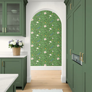DB21204 Blossom Chinoiserie Floral Premium Matte Non-Woven Peel and Stick Wallpaper Kitchen at Say Decor