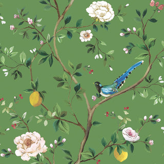 DB21204 Blossom Chinoiserie Floral Premium Matte Non-Woven Peel and Stick Wallpaper at Say Decor