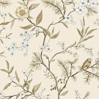 DB21300 Woodland Chinoiserie Trail Premium Matte Non-Woven Peel and Stick Wallpaper at Say Decor