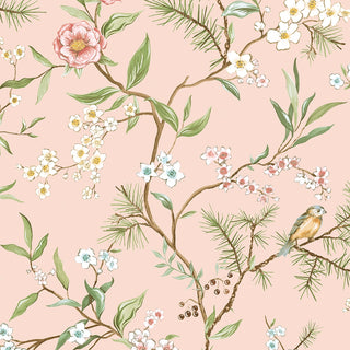 DB21301 Woodland Chinoiserie Trail Premium Matte Non-Woven Peel and Stick Wallpaper at Say Decor