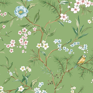 DB21304 Woodland Chinoiserie Trail Premium Matte Non-Woven Peel and Stick Wallpaper at Say Decor