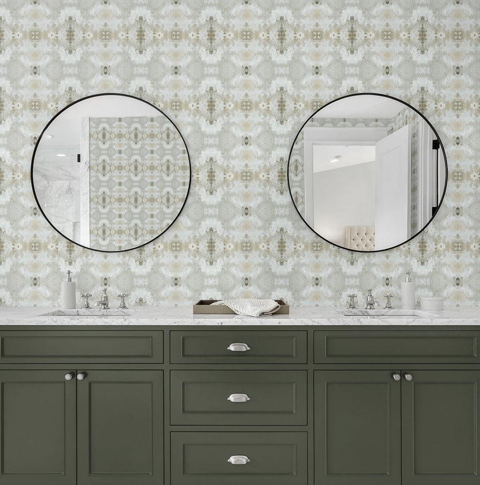 DBW1002 Kaleidoscope wallpaper bathroom from Daisy Bennett Designs