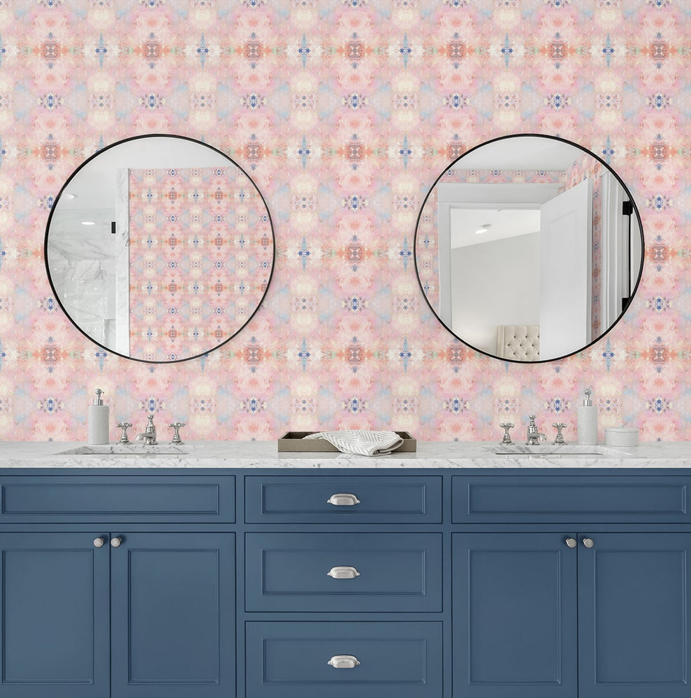 DBW1003 Kaleidoscope wallpaper bathroom from Daisy Bennett Designs