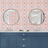 DBW1003 Kaleidoscope wallpaper bathroom from Daisy Bennett Designs