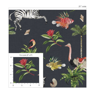 DBW2000 Merry Go Round animal unpasted wallpaper scale from the West Boulevard collection by Daisy Bennett Designs