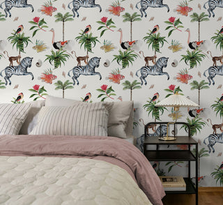 DBW2005 Merry Go Round animal unpasted wallpaper bedroom from the West Boulevard collection by Daisy Bennett Designs