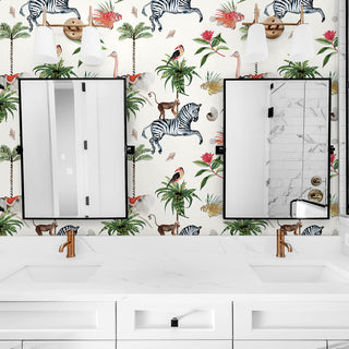 DBW2005 Merry Go Round animal unpasted wallpaper bathroom from the West Boulevard collection by Daisy Bennett Designs