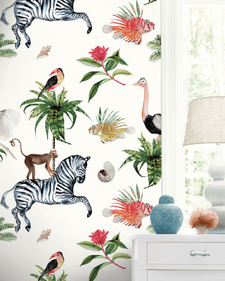 DBW2005 Merry Go Round animal unpasted wallpaper decor from the West Boulevard collection by Daisy Bennett Designs