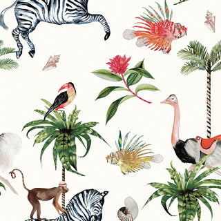 DBW2005 Merry Go Round animal unpasted wallpaper from the West Boulevard collection by Daisy Bennett Designs