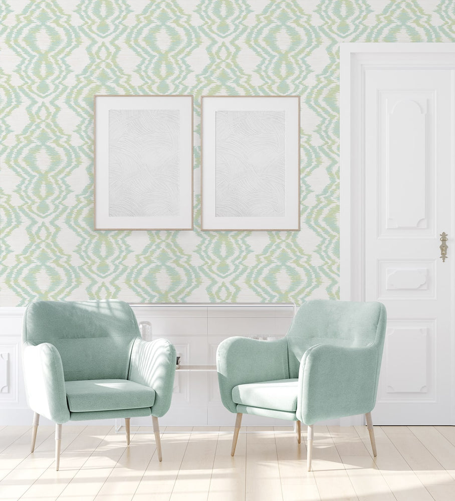 DBW8001 Moirella geometric wallpaper entryway from Daisy Bennett Designs