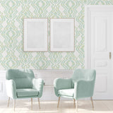 DBW8001 Moirella geometric wallpaper entryway from Daisy Bennett Designs