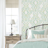 DBW8001 Moirella geometric wallpaper bedroom from Daisy Bennett Designs