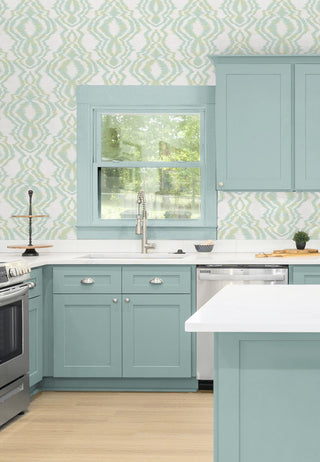 DBW8001 Moirella geometric wallpaper kitchen from Daisy Bennett Designs