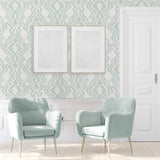 DBW8002 Moirella geometric wallpaper entryway from Daisy Bennett Designs