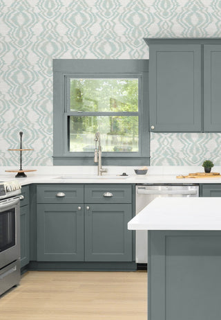 DBW8002 Moirella geometric wallpaper kitchen from Daisy Bennett Designs