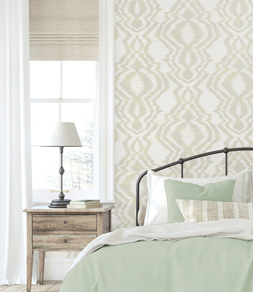 DBW8004 Moirella geometric wallpaper bedroom from Daisy Bennett Designs