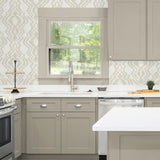 DBW8004 Moirella geometric wallpaper kitchen from Daisy Bennett Designs