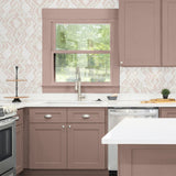DBW8006 Moirella geometric wallpaper kitchen from Daisy Bennett Designs