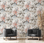 DG21201 sisal grasscloth wallpaper living room floral botanical from Seabrook Designs