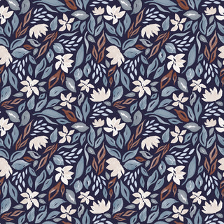 Dark Blue Daley Botanical Peel and Stick Wallpaper from Say Decor