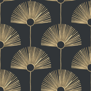 Mitchell Black Deco Fan Wallpaper Black Gold at Say Decor