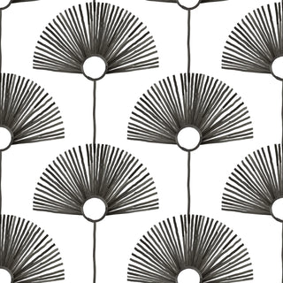 Mitchell Black Deco Fan Wallpaper Calligraphy Black at Say Decor