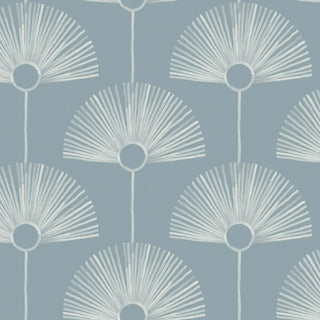 Mitchell Black Deco Fan Wallpaper Lacquered Blues at Say Decor