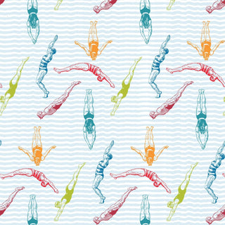 Mitchell Black Divers Illustration Wallpaper Multicolored at Say Decor