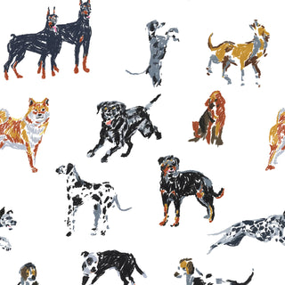 Mitchell Black Dog Days Wallpaper in shade White at Say Decor
